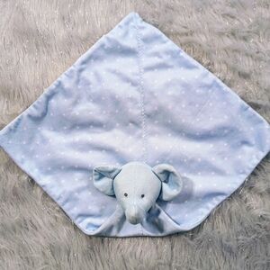 Carter's Child of Mine Blue Elephant White Stars Security Blanket Lovey Rattle